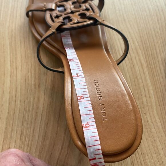 Tory Burch Miller Bombé Low Heel Sandals/Dust Bag Caramel Corn 8 - Picture 15 of 16